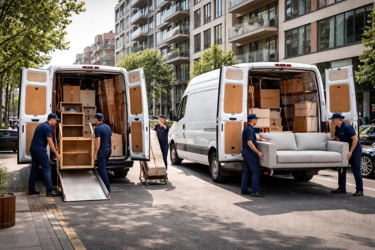 Livraison de meubles avec des véhicules utilitaires Fiat Ducato et Mercedes Sprinter équipés
