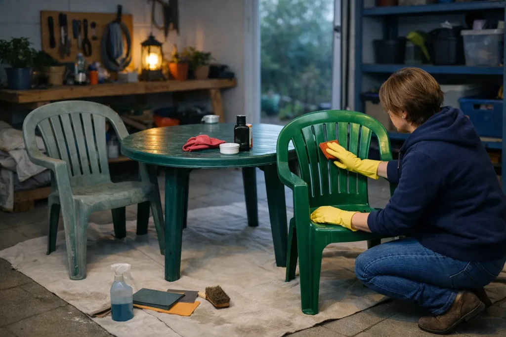 Raviver un salon de jardin en plastique vert : ce qui marche vraiment