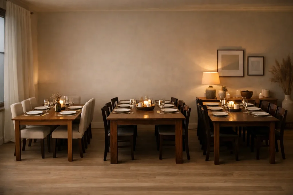 Table de salle à manger : la bonne longueur pour six, huit ou dix